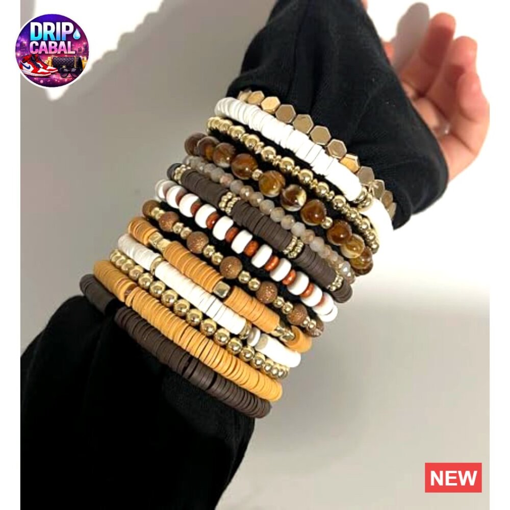 Boho Gold Surfer Stackable Stretch Bracelets Heis… - image 7